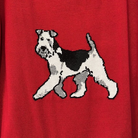 Tommy Hilfiger Red Pullover holiday Sweater w/Terrier dog print 1x plus - Picture 3 of 7